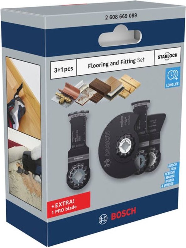 Bosch Boden und Installations Set, Multitool-Sägeblätter, 4-tlg.