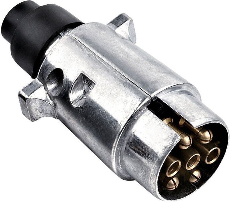 7-poliger Anhängerstecker aus Metall, wasserdichter 12-V-Anhängerstecker aus Metall, für Wohnwagen, Wohnmobil, Auto, Boo...