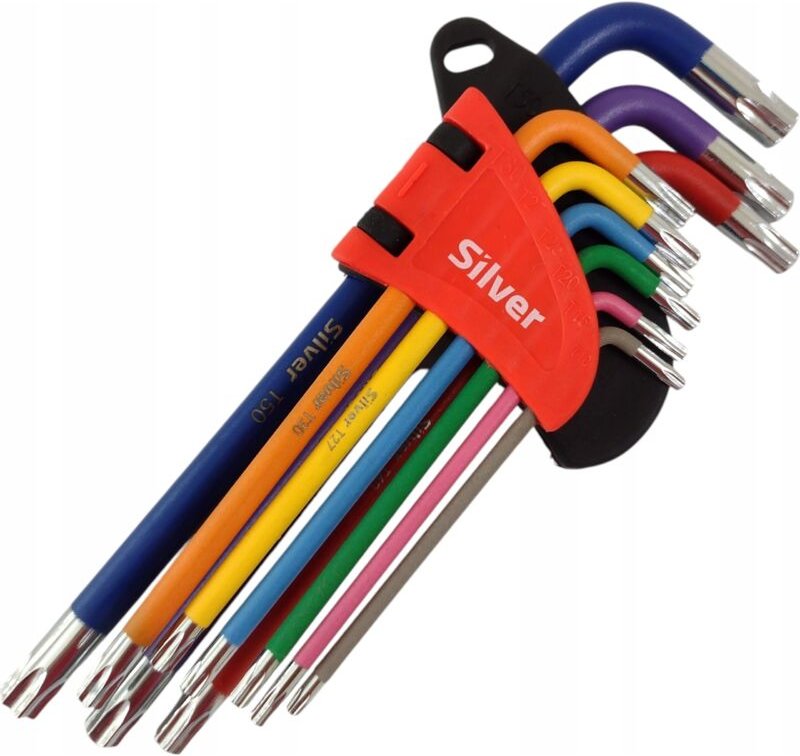 TORX T10-T50H Inbusschlüsselsatz, 9-teilig, silberfarben