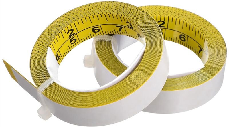 2 Rollen selbstklebendes Maßband, metrisches Maß, abziehbares und aufklebbares Linealband für die Holzbearbeitung, Zeich...