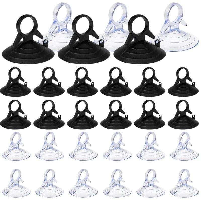 60 Stück Sonnenschutz mit Saugnäpfen, 45-mm-Saugnäpfe ohne Haken, Mini-Saugnäpfe aus PVC, transparente und schwarze Saug...