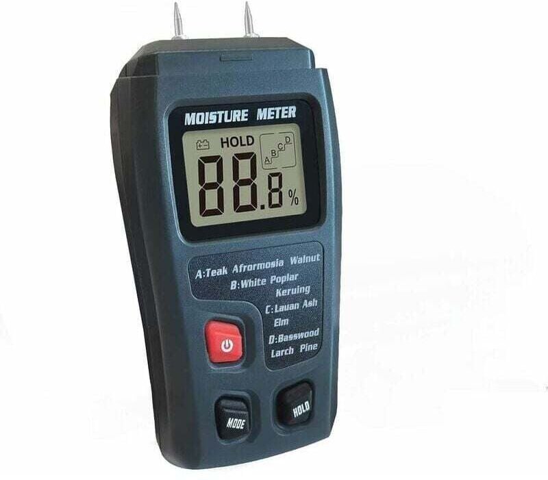 Holzfeuchtemessgerät, Brennholzfeuchtemessgerät, Brennholzfeuchtedetektor, Brennholzfeuchtemessgerät mit Nadel (grau, 1 ...