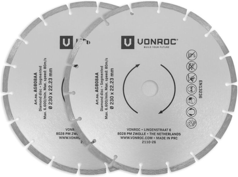 Diamanttrennscheiben - Ø230mm - 2 Stück für Stein – Universal