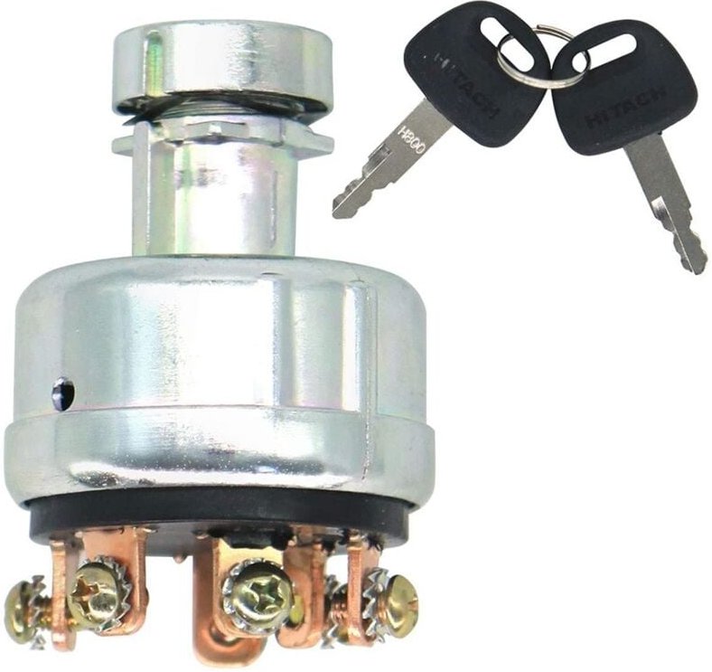 Tlily - 4186743 4186745 Zündschalter mit 2 Schlüsseln für EX160WD EX200 Bagger Schließzylinder