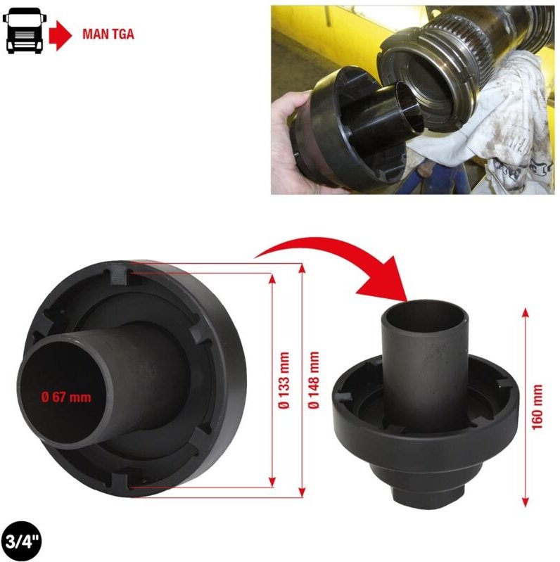 Thumbnail - KS-Tools 450.0175 Nutmutternschlüssel mit Führungs