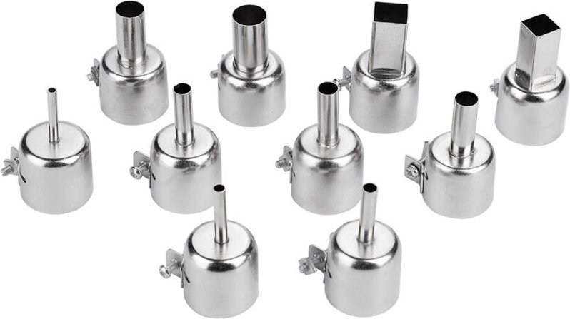 Packung mit 10 Düsen für Heißluftpistolen, kompatibel mit 850 Heißluftschweißstationen, runde und quadratische Düsen