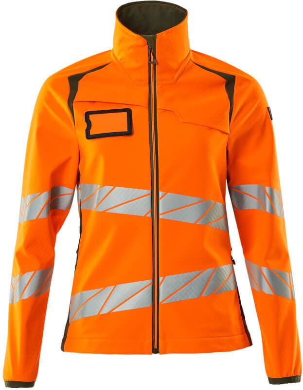 Mascot Soft Shell Jacke, Damenpassform Soft Shell Jacke Gr. 2XL, hi-vis orange/moosgrün