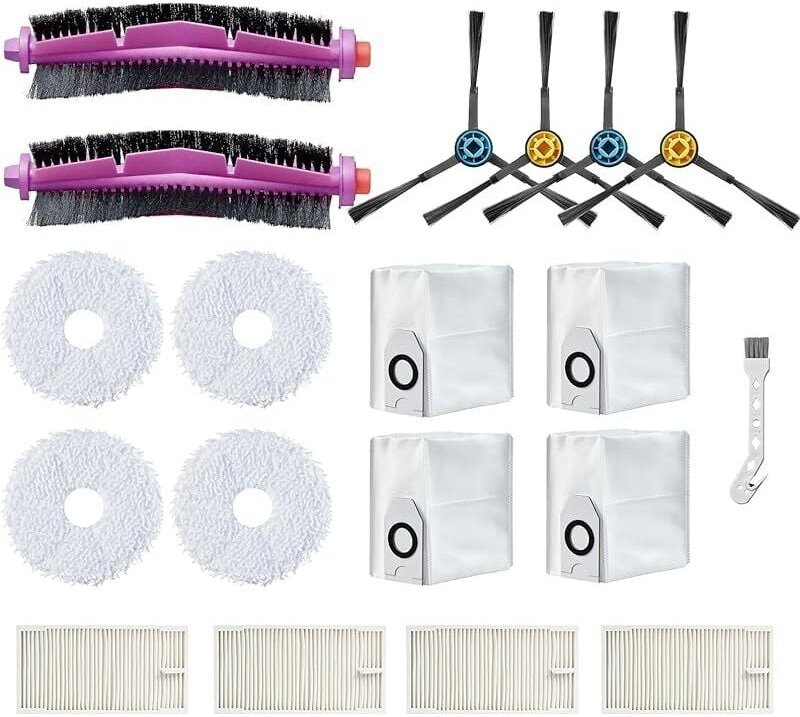 FOREHILL Ersatzteilset für EUREKA J12 Ultra Saugroboter, 2 Hauptbürsten, 4 Filter, 4 Tücher, 4 Staubbeutel