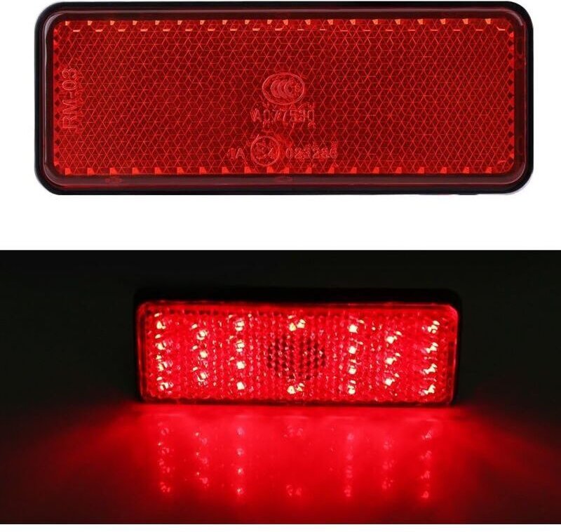 Motorrad-Rücklicht, universelles LED-Rechteckreflektor-Bremslicht für Motorräder, Roller und Mopeds, Bremslicht, Rücklic...