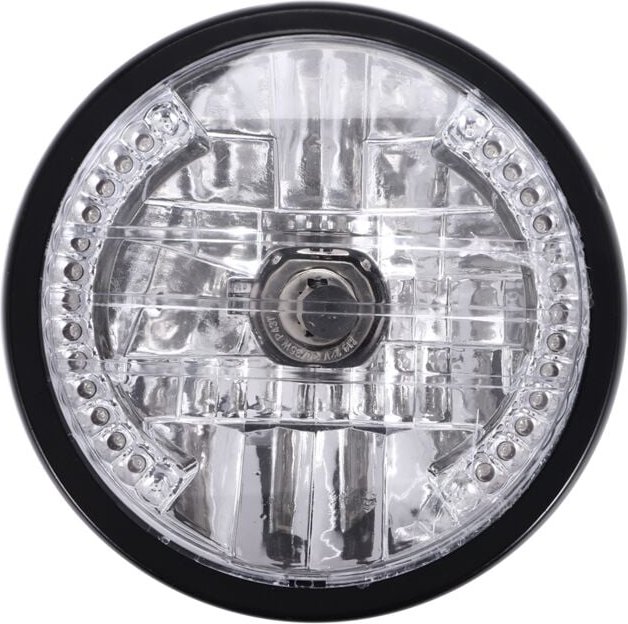 Tlily - 7Zoll Motorrad Runder Scheinwerfer Halogen H4-Birne Fuer