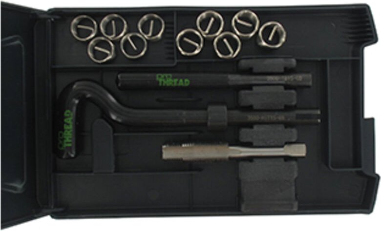 Reparaturhülse M12 x 1,25 für beschädigte Gewinde, inklusive Werkzeug und Einsätze. -pl