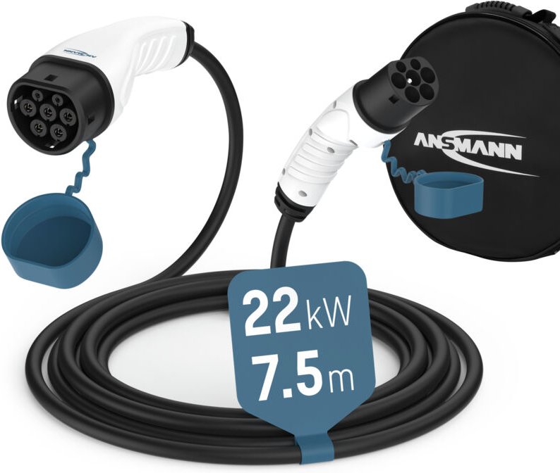 Ladekabel Typ 2 mit 22 kW für Hybrid- & Elektroauto 7,5 Meter lang