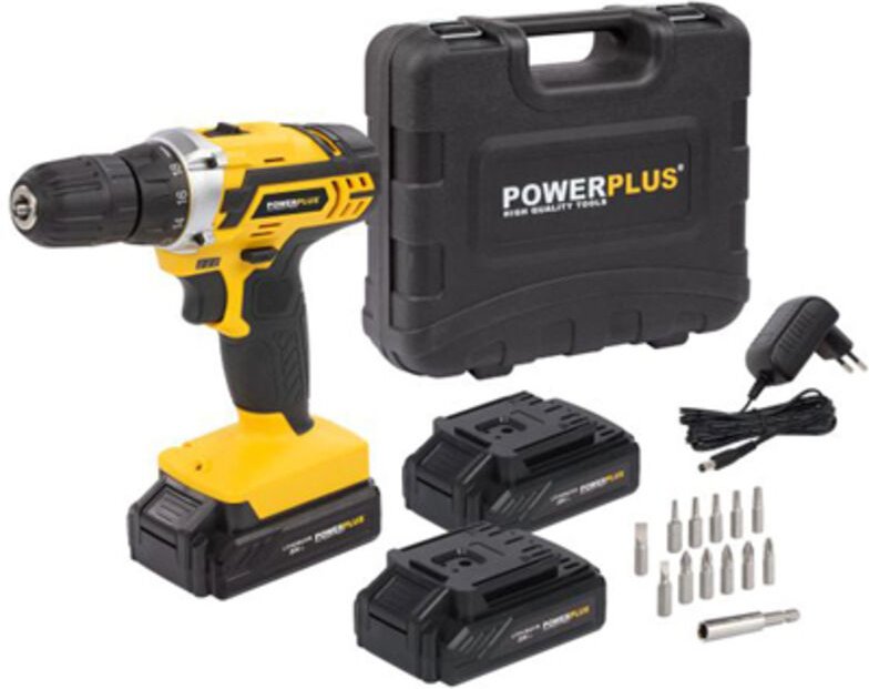Bohrschrauber 20 V, 3 Lithiumbatterien, Powx00501, Powerplus