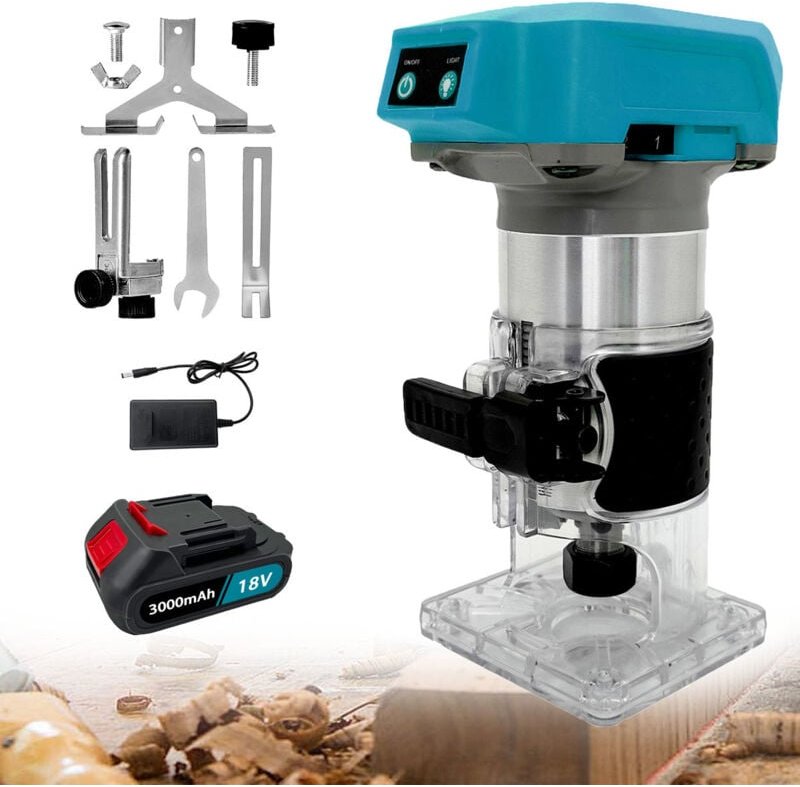 Kabelloses elektrisches Handoberfräsenwerkzeug, kompatibel mit Makita 18-V-Akku, bürstenloser Oberfräsen-Trimmer, profes...