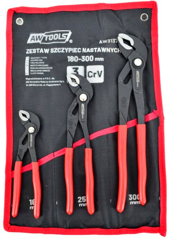 AWTOOLS Verstellbare Zangen, 3-teilig (7/10/12")