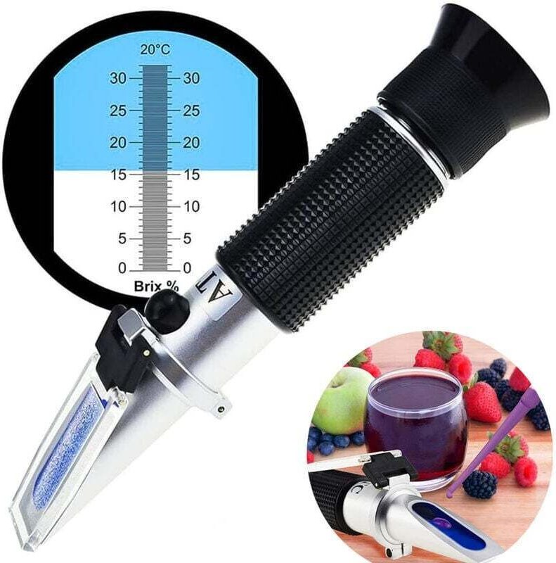 Zuckergehaltsrefraktometer, 0-32 Brix Weinrefraktometer zur Messung des Zuckergehalts mit ATC