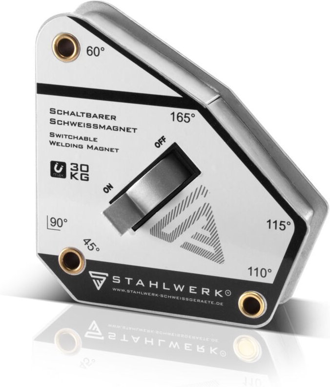 STAHLWERK Magnet-Schweißwinkel schaltbar 45° - 165° 30 kg / 66 lbs