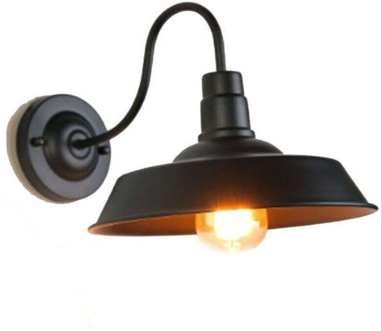 Wandleuchte mit Netzkabel, schwarze E27 Retro-Wandleuchte, Wandleuchte mit Netzkabel, industrielle Wandleuchte mit schwa...