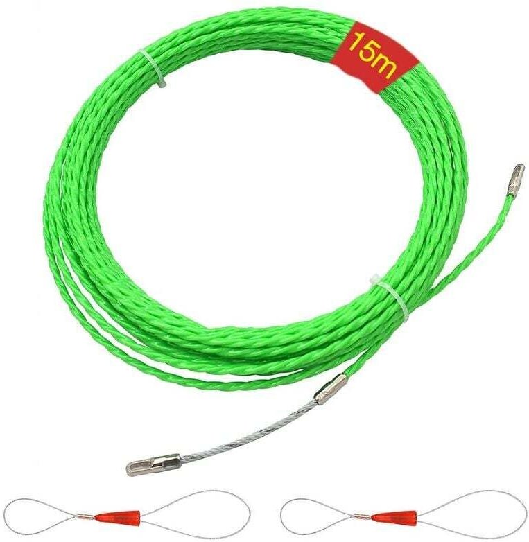 15 m lange Nylon-Einziehnadel mit flexiblem Führungskopf, Elektriker-Einziehnadel, Kabelzieher, elektrisches Einziehkabe...