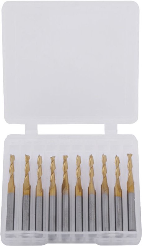 Titanbeschichteter Doppelschneidfräser, 3,175 mm Schaft, 2 mm Schnittdurchmesser