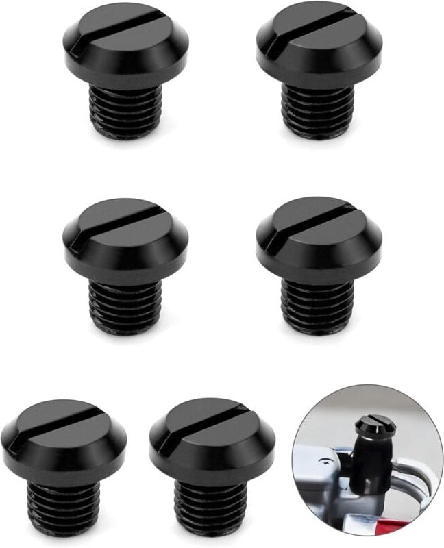 6 Stück Motorrad Spiegel Blindstopfen, Aluminium CNC Spiegelloch Schrauben M10 x 1,25 Rechts und Linksgewinde