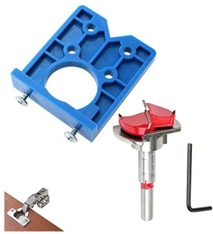 Scharnier-Bohrschablonen-Sets, 35 mm, verstellbare Lochpositionierer, Positionierbohrer, Fräser für die Montage von Scha...