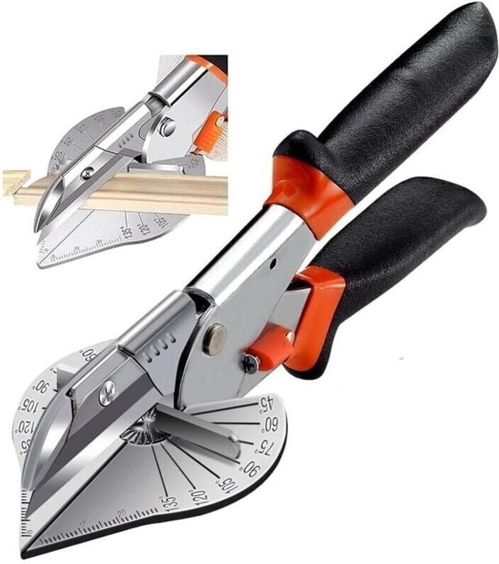 Winkel- und Gehrungsschere, Mehrzweckschere, geeignet für PVC-Kabelkanäle, Sockelleisten, Viertelrundkanten, Fliesenkant...
