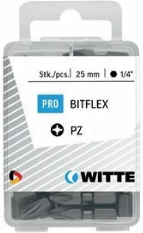 Satz von Spitzen WITTE PZ 3 BITFLEX Pozidriv PZ3 15 Stück 15 Stücke