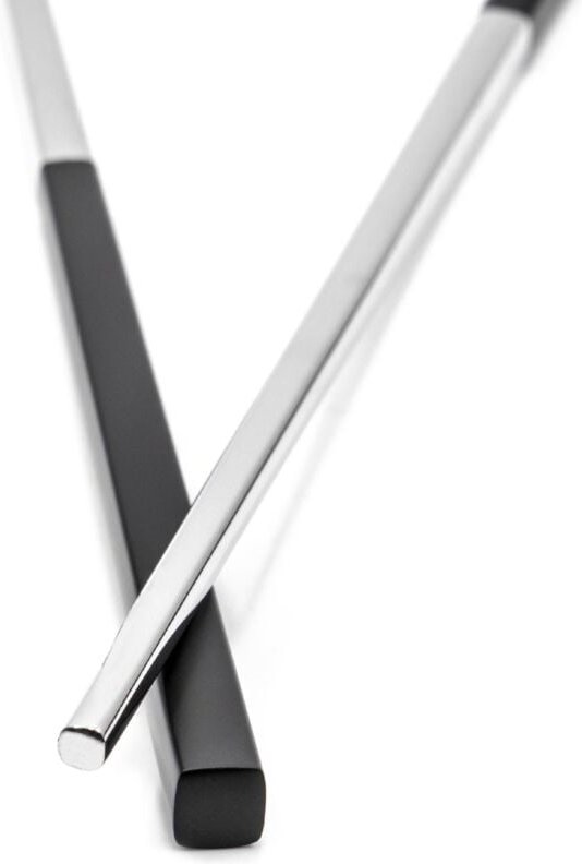 vhbw 1 Paar Essstäbchen - Chopsticks, Edelstahl, Schwarz, Silber