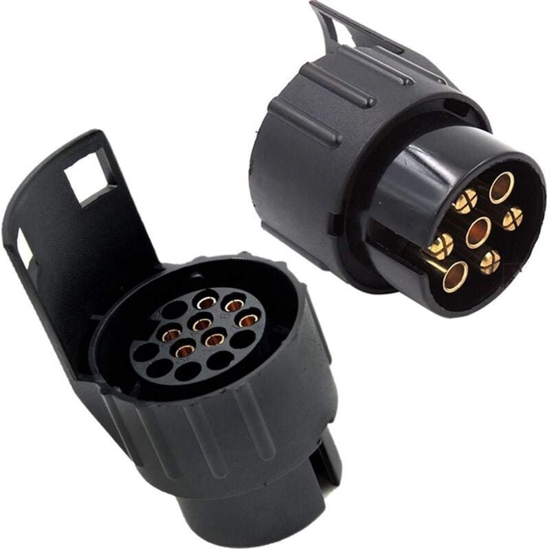 2er Set Adapterstecker 13 polig auf 7 polig, nach ISO 11446 und ISO 1724, für 12 V Anhängersysteme, Anhänger zu Auto Ans...