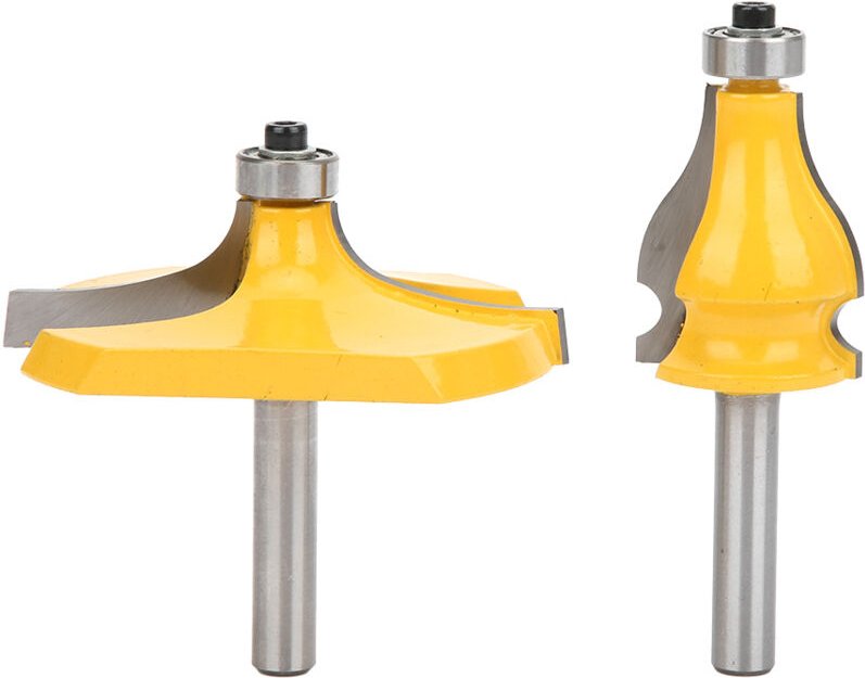 Eosnow 2 Stück 8 mm Schaft Handlauf Tischkanten-Fräser-Set Holzbearbeitungs-Fräser mit Lager