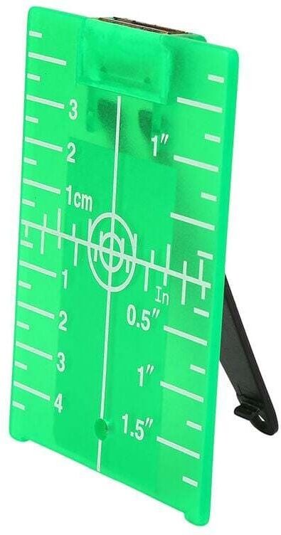 KZQ - Magnetische Laser-Zielplatte mit hinterer Halterung, Kreuzlinien-Laser-Wasserwaage, Doppelskala-Entfernungsmessger...
