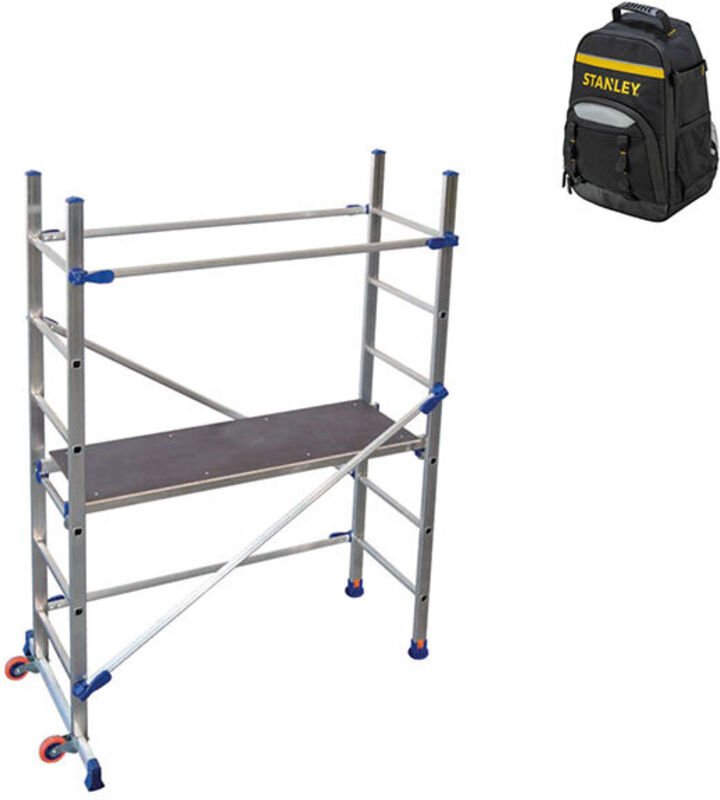 Fahrbare Podesttreppe, max. Arbeitshöhe 2.90m + Rucksack - P6-SAC