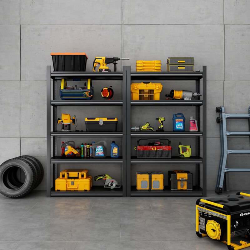 Metallregal, Tragkraft 650 kg, schraubenlose Montage, vielseitige Aufbewahrungsmöglichkeiten, Metall, 120 x 45,7 x 198 c...