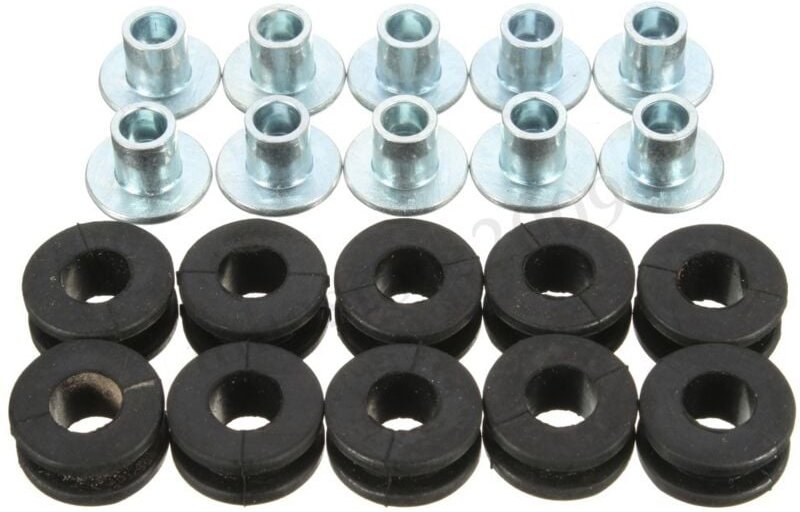 BEBUSINGOTO 20-teiliges Motorrad-M6-Gummi-Tüllen-Set, Verkleidungsteile, Puffer-Unterlegscheibe, Druckentlastungspad, un...