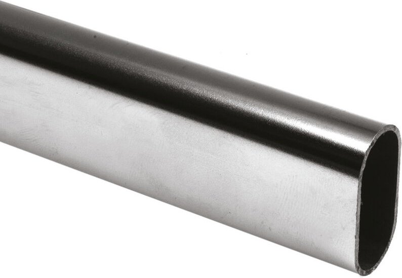 Konfektionsrohr, oval à 1,20m, verchromt, 30x15x1,0mm, 1 stk - HSI