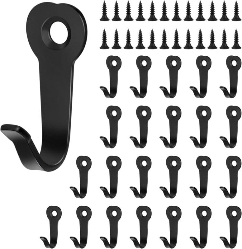 Shining House - Kleiderhaken aus Metall, 24 Stück, einfache Wandhaken, Retro-Vintage-Wand-Türhaken, rostfreier und wasse...