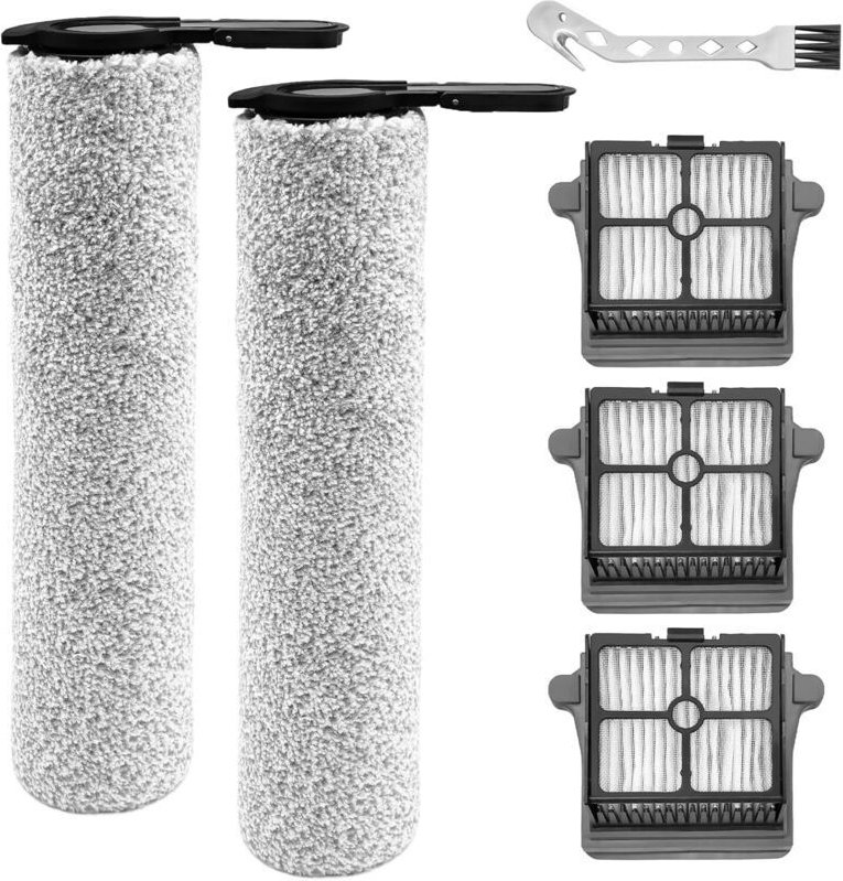 Walzenbürste + Filter für Tineco Floor One S7 Steam Nass- und Trockensauger, Ersatzteile, Zubehörset: 2 Bürstenwalzen + ...