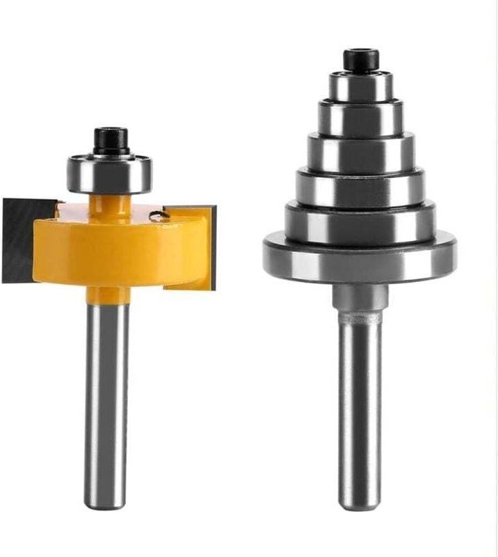 Nutfräser für Holz, Nutfräser für Oberfräsen, Falzfräser mit Schaft und 6 Kugellagern für verschiedene Frästiefen: 1/8, ...