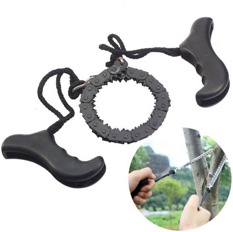 Tragbare Überlebenskettensäge, Taschenkettensäge, Outdoor-Notfall-Campingausrüstung, Wanderausrüstung für Gartenarbeit, ...