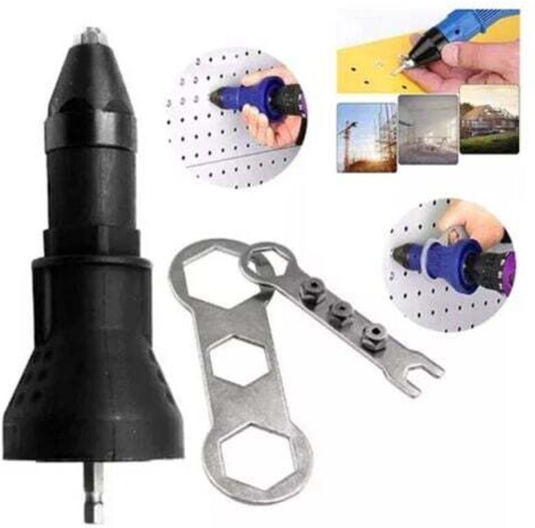 Elektrische Nietpistole für Akku-Bohrschrauber, Adapter für elektrische Nietpistole, Nietwerkzeug-Set für Akku-Nietpisto...