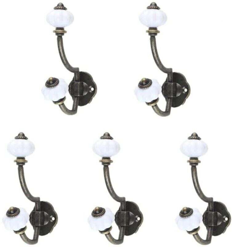 Retro-Garderobenhaken aus Keramik – 5 Stück – Bronze – Ländlicher Stil – Wandhaken – Huthaken – Türhaken