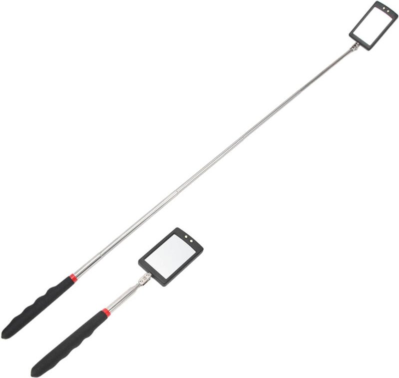 Cryfokt Teleskop-Inspektionsspiegel, 360 Grad drehbarer Inspektionsspiegel mit 2 ultrahellen LEDs, Kfz-Inspektionsspiege...