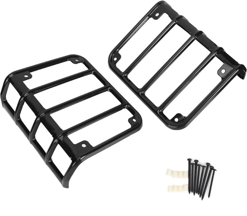 Paar Rücklicht-Rücklicht-Lampenabdeckungsschutz, passend für Jeep Wrangler jk 2007–2017, Schwarz - Ej.life