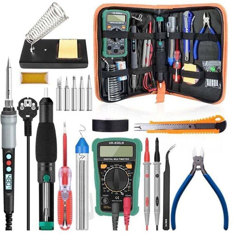 XVX Elektrisches Lötkolben-Set mit Digitalanzeige, 90 W, 18-teiliges Set, einstellbare Temperatur von 100 bis 480, mit M...
