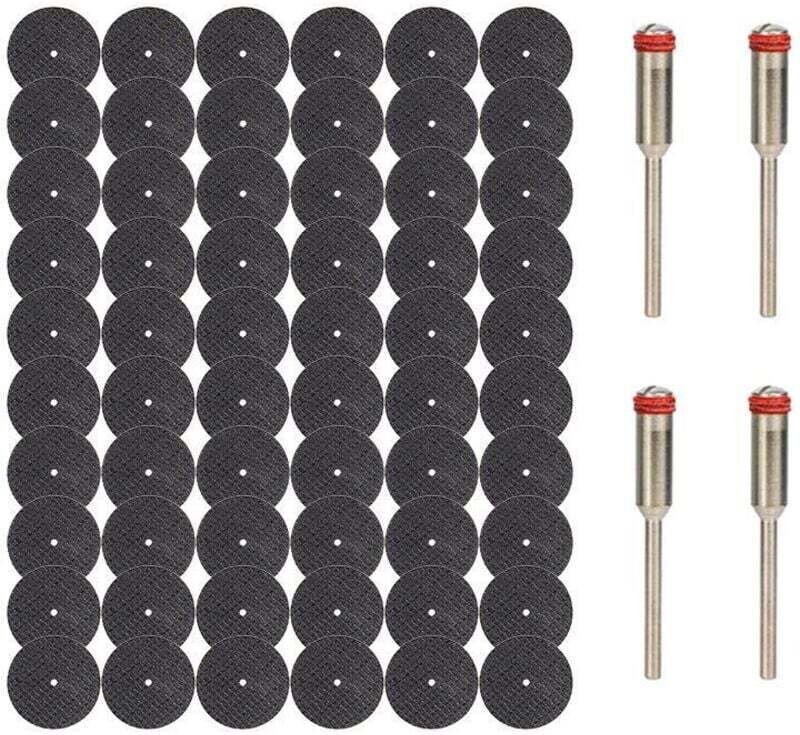 60 disques de découpe Dremel, mini disques de découpe pour métaux, lames de coupe pour outils rotatifs, avec 4 mandrins ...