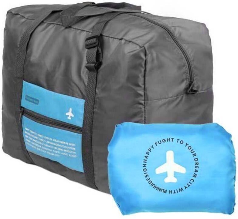 Faltbare Reisetasche mit Aufbewahrungstasche - Blau