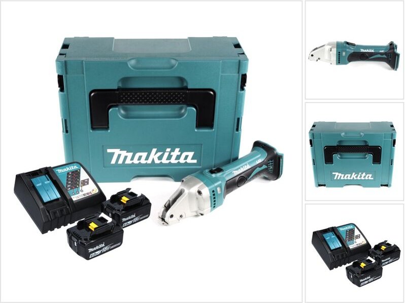 Makita DJS 161 RGJ Akku Blechschere 18 V 1,6 mm + 2x Akku 6,0 Ah + Ladegerät + Makpac