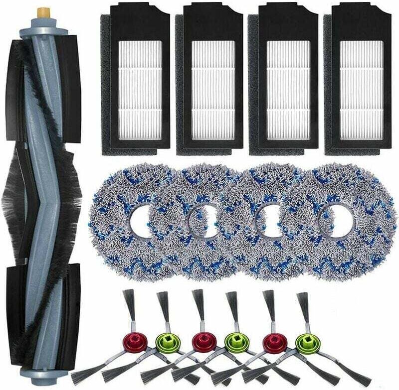 XVX - Accessori per Ecovacs Deebot X1 Omni / X1 e Omni / X1 Turbo eur, 1 Spazzola Principale, 6 Spazzole Laterali, 4 Mop...