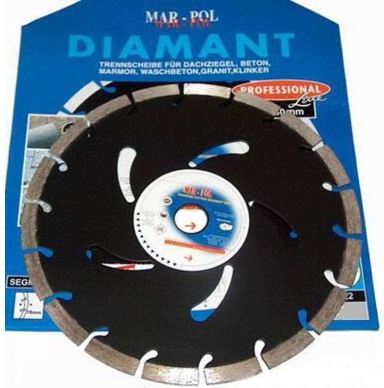 MAR-POL DIAM. 350x25,4x10 SEGMENTIERTE SCHWARZE SCHEIBE